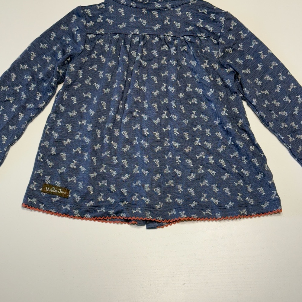 Matilda Jane Jemma Top, Navy Floral Button Down Shirt, NWT - Picture 5 of 5